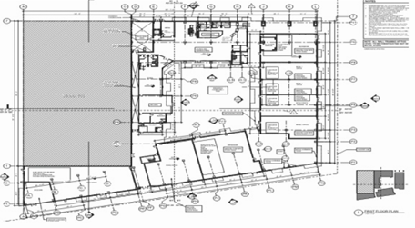 Residential building floor plan drawing