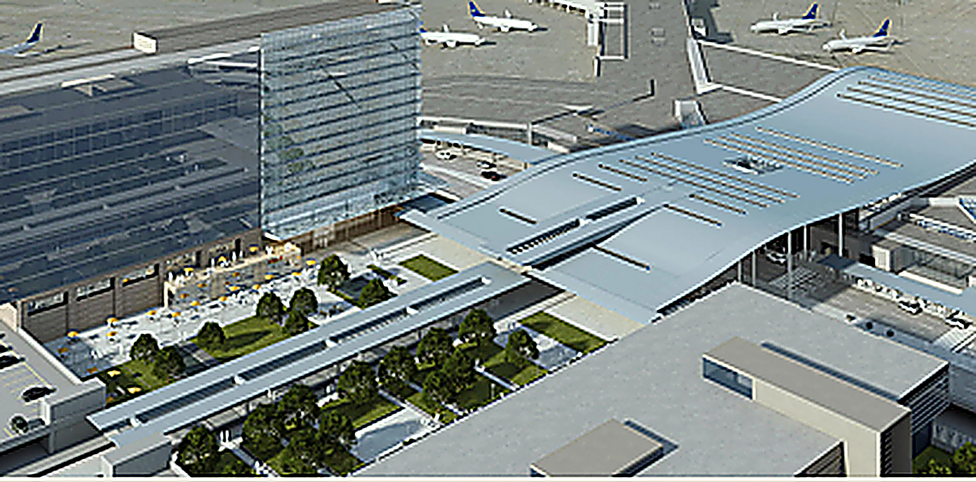BNA Nashville aerial view of terminal expansion