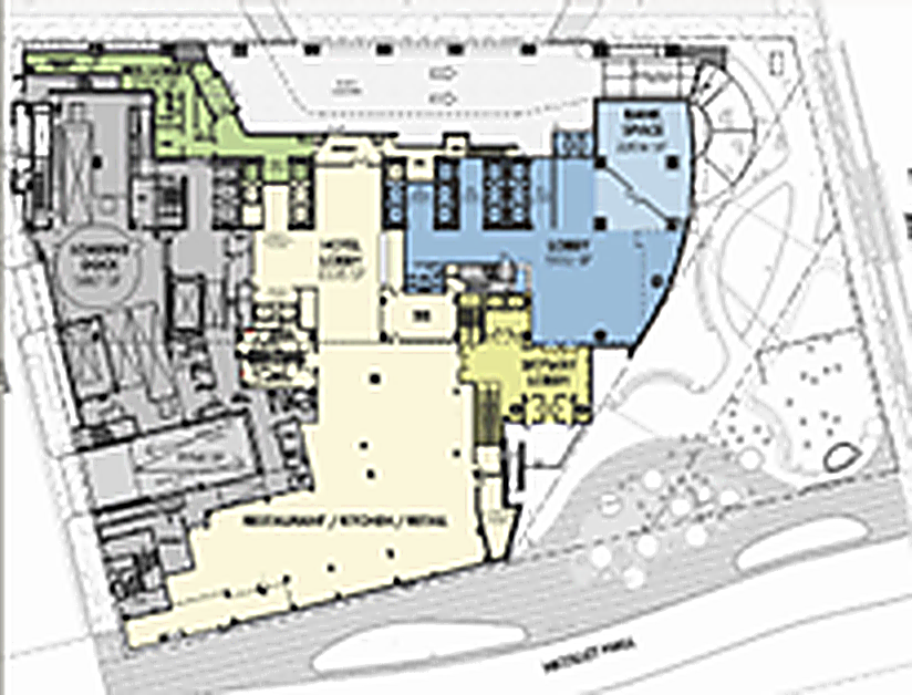 Site plan for mixed-use development