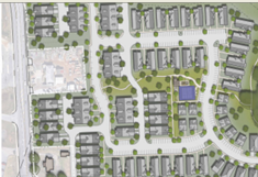 Neighborhood master plan with central park