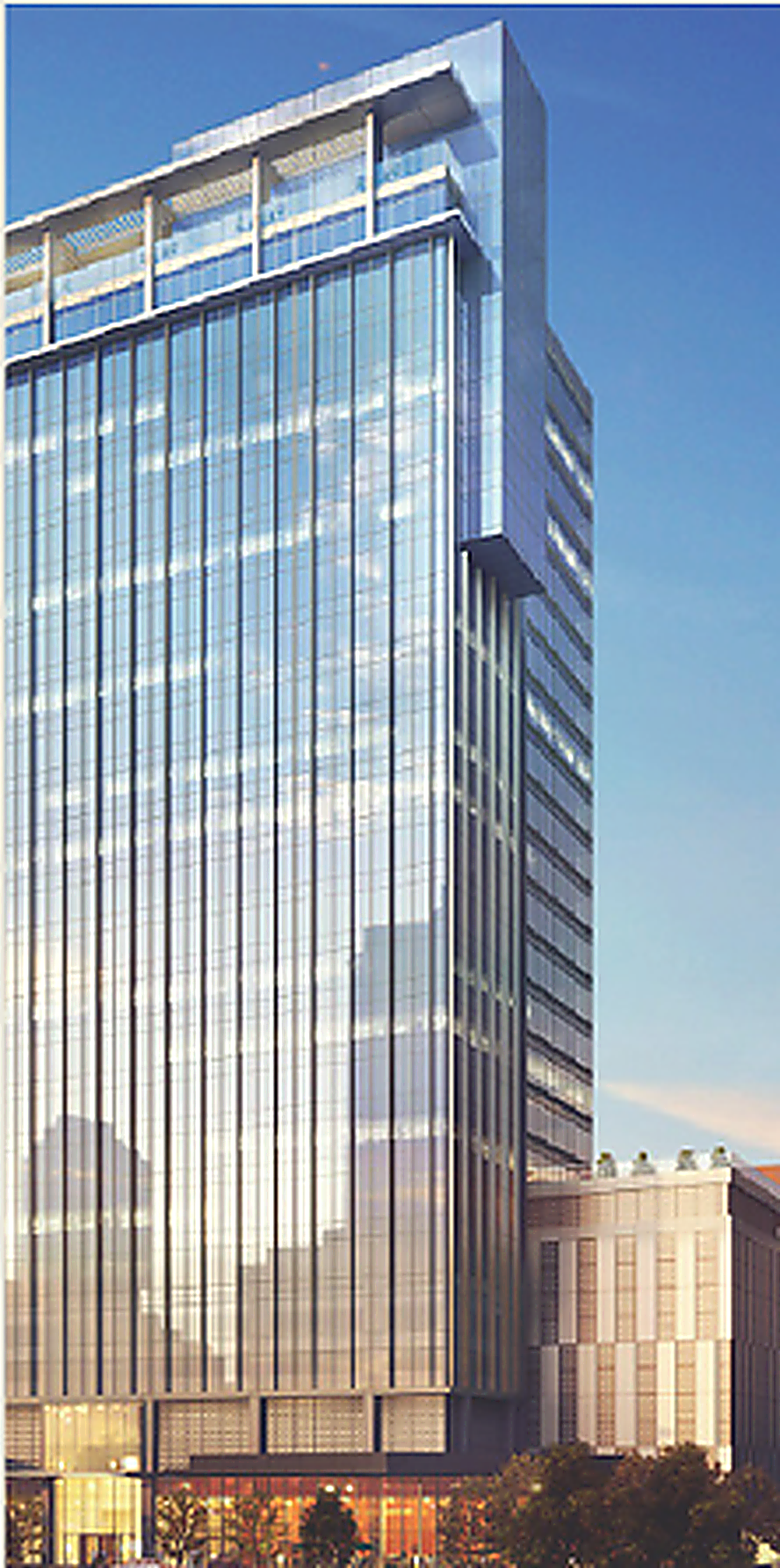 Modern glass high-rise tower