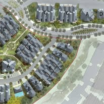 Mixed residential community site plan rendering