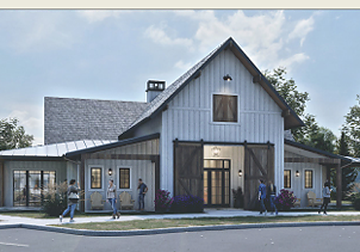 Hayloft Club community clubhouse with barn-inspired architecture
